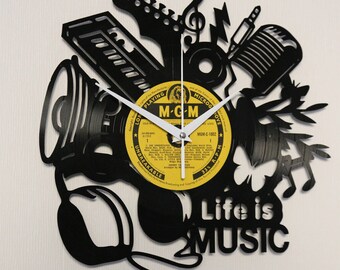 Regalos de Navidad Regalo para Navidad Reloj de vinilo Reloj de pared de vinilo Reloj de disco de vinilo Reloj de grabación Reloj de música Música Música de pared Navidad