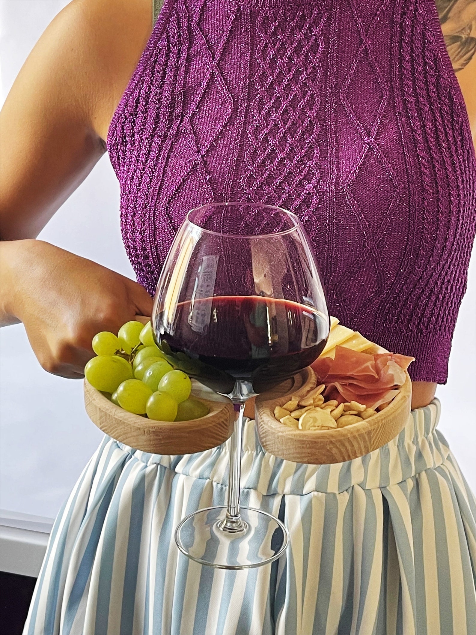 Wine Glass Holder Wine Rack Food Serving Tray Appetizer Plates Etsy UK