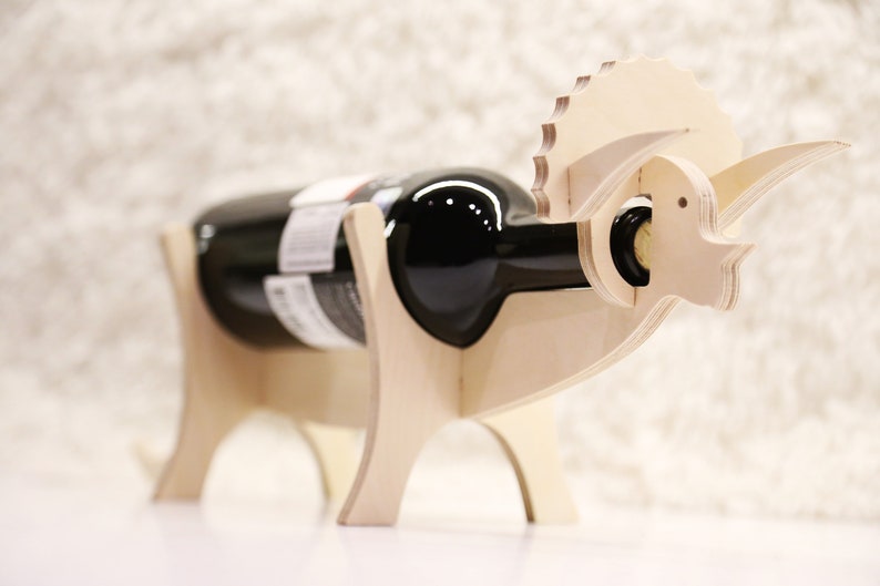Wine lovers Wine gift Wine holder Dinosaur wine rack Gift for her Hausewarming gift Bottle holder Wooden wine furniture Christmas gift