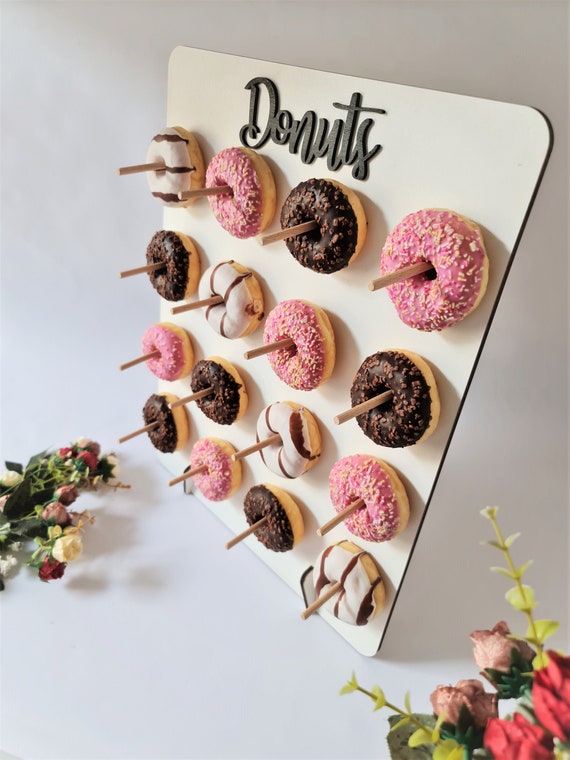 APOIMNA Soporte De Pared Con Forma De Dona, 2 Unidades De Donas Para Bufé De Alimentos Para Donas Para Donas, Fiestas, Bodas, Decoraciones De Baby Shower, Se Adapta A 20 Donas