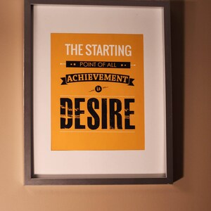 The Starting Point Of All Achievement is Desire Quote Wall Art image 2