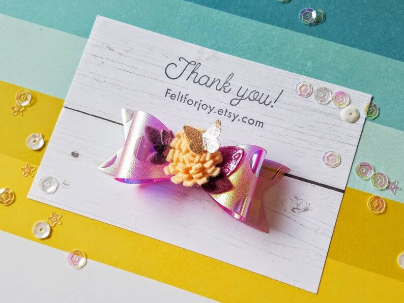 fall hair clip flower hair bow Butterfly hair bow purple hair bow faux leather hair bow felt flowers girl hair accessory