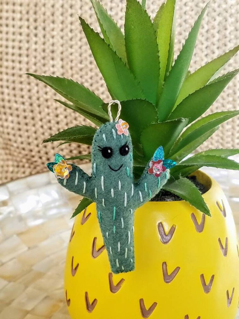 Cactus Ornament Felt Ornaments Felt Cactus Ornament Felt Etsy