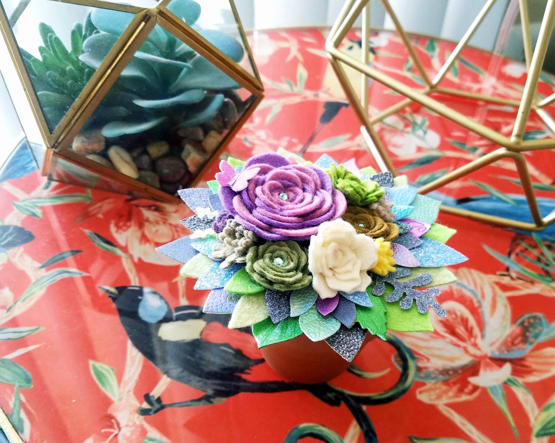 Potted Felt Plants Felt Flower Pots Felt Succulents Etsy Canada