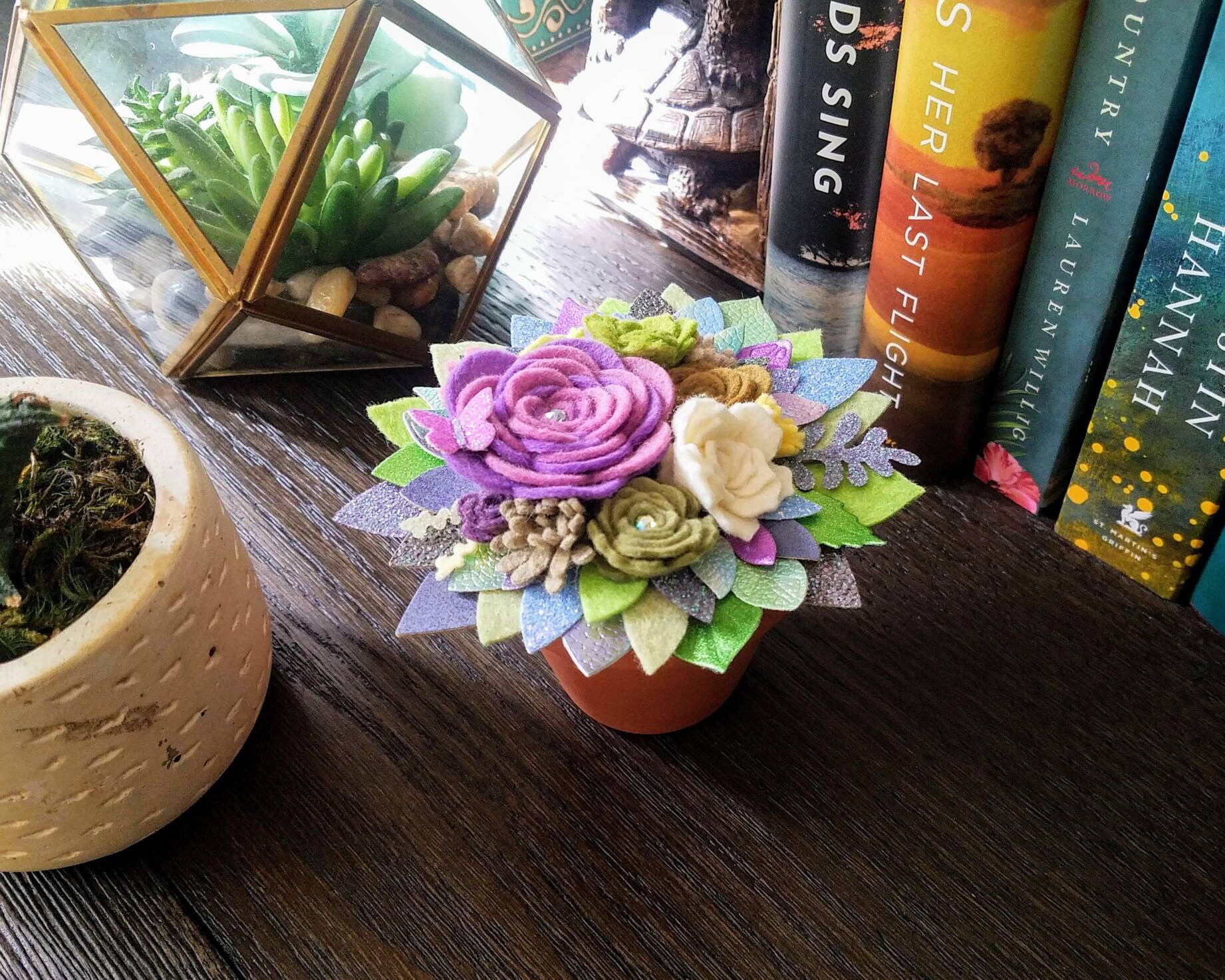 Potted Felt Plants Felt Flower Pots Felt Succulents Etsy Canada