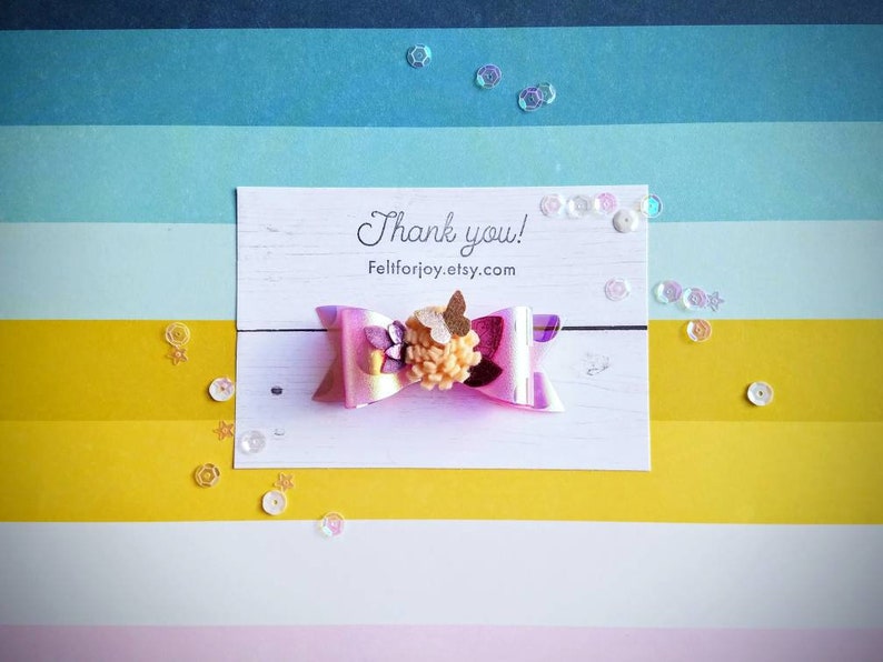 fall hair clip flower hair bow Butterfly hair bow purple hair bow faux leather hair bow felt flowers girl hair accessory
