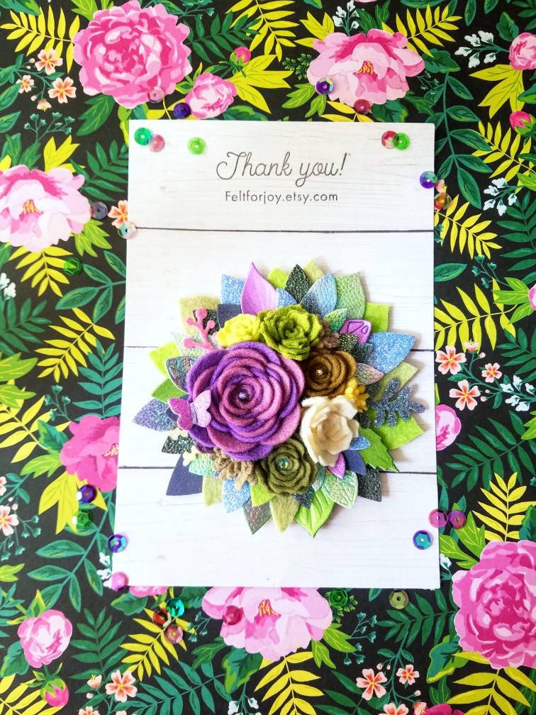 Potted felt plants felt flower pots felt succulents Etsy