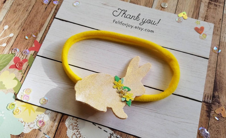 Easter headband faux leather bunny hair clips bunny headband Easter hair clips spring hair clips nylon headband girl hair accessories