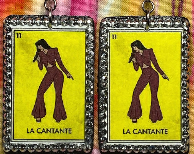 Selena La Cantante Loteria wood Earrings