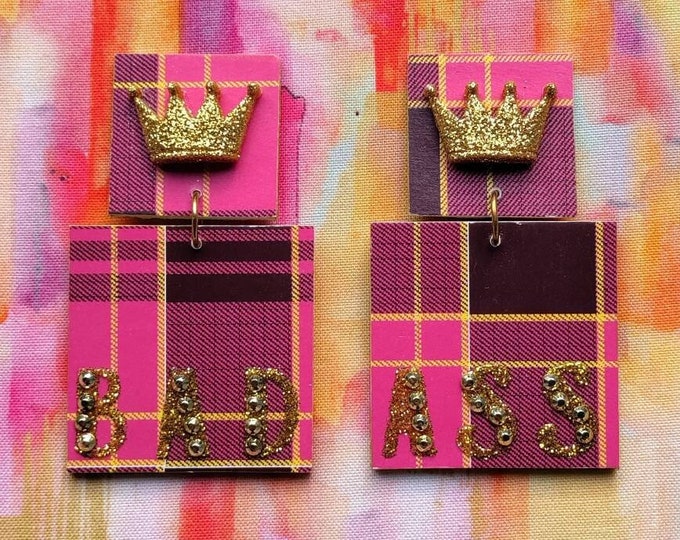Bad Ass Queen crown earrings - One of a Kind