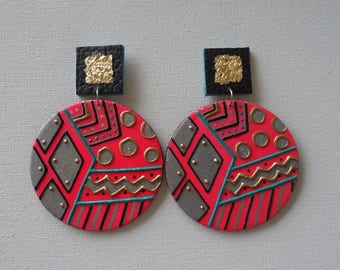 Hand painted abstract earrings