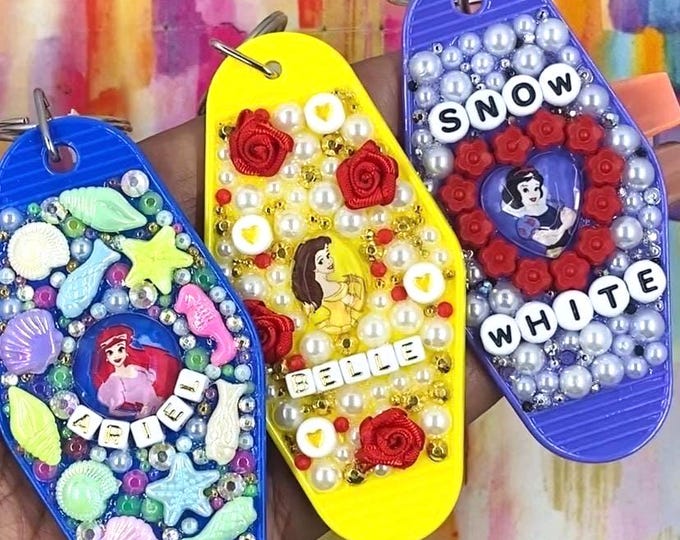Cartoon Princess motel key chain - 3 options