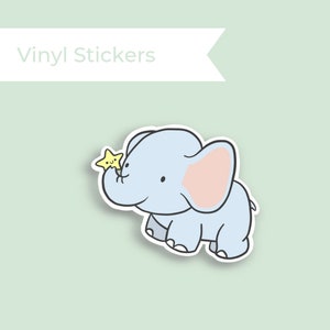 Elephant Sticker Laptop Sticker Cute Vinyl Sticker Planner Accessories image 3