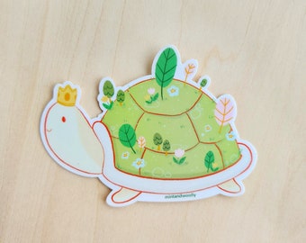 Whimsical Fairytale Turtle Vinyl Sticker