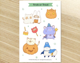 Cute Halloween Trick or Treat Sticker Sheet