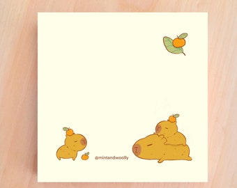 Capybara Yellow Sticky Note - Cute Sticky Notes