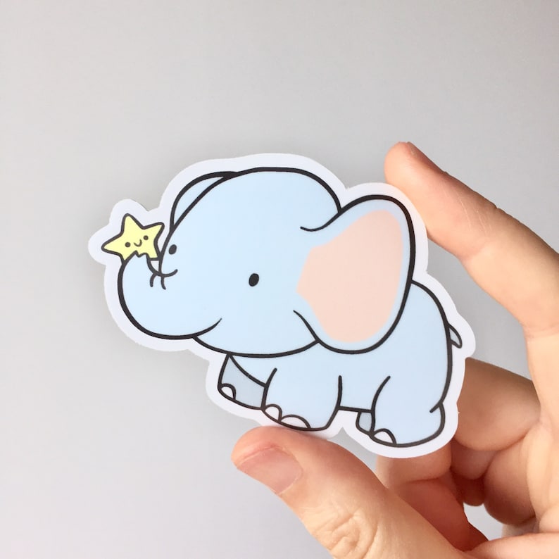 Elephant Sticker Laptop Sticker Cute Vinyl Sticker Planner Accessories image 1