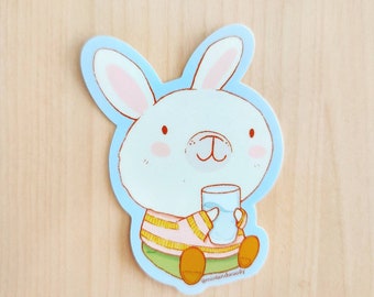 Bunny Sticker - Bunny Vinyl Sticker - Drink water sticker - Cute Bunny Sticker