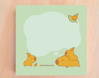 Capybara Green Sticky Note - Cute Sticky Notes