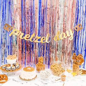 Pretzel Day - Banner! Party Banner, Office, Bachelorette, Baby Shower, Stanley, Dwight, Schrute, More Colors Available!