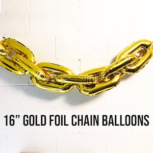 Ballonnen met gouden ketting! Party Decor, 90&#39;s Party, 90s Party Supplies, Hip Hop, Rap, Balloon Garland, Link, Chains, Wedding Achtergrond, Foto rekwisieten
