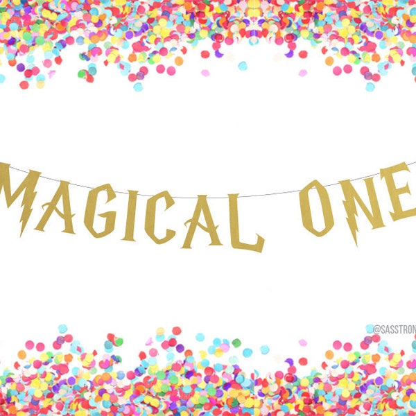 MAGICAL ONE - Banner! Wizard party, Party, First Birthday, One Decor, Potter inspired, More Colors Available