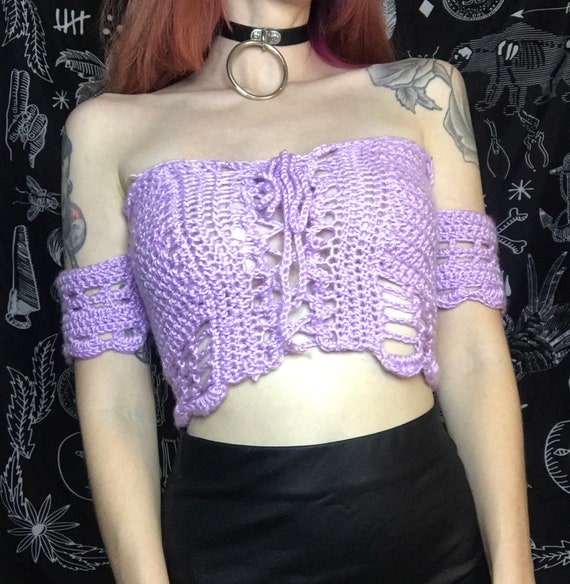 lace up crochet top