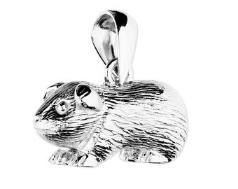 Guinea Pig Pendant 925 Solid Sterling Silver Pendant Handmade Complete With 18" Chain