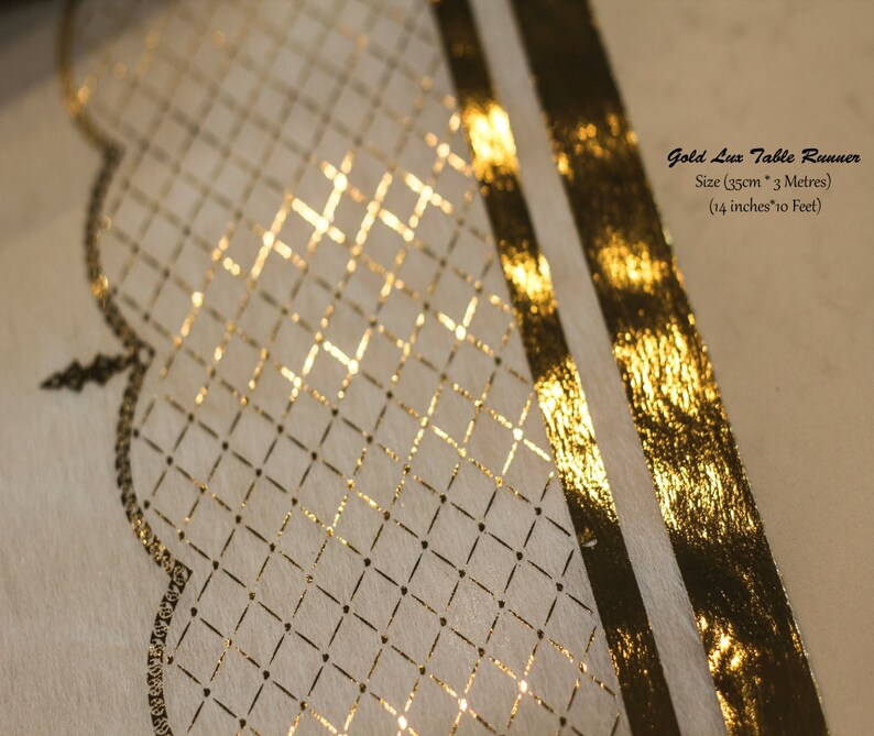 Gold Table Runner,wedding Table Runners,size35cm X 3 Mts 14x 10 Feet Lux Design, Etsy