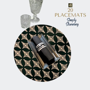 Black Glitter Placemats (Pack of 20)