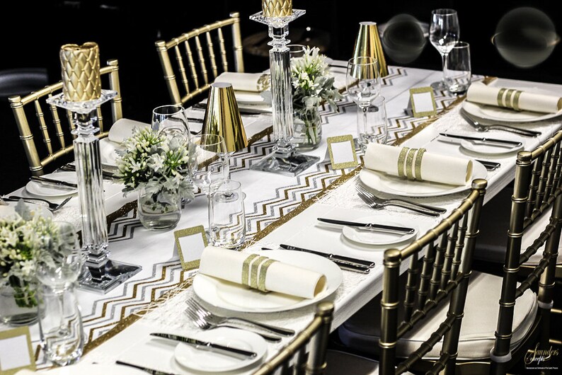 Christmas Table Runners Gold Chevron Table Runner Wedding Table Runners Size 35cm X 3 Mts 14 X 10 Feet Chevron Design