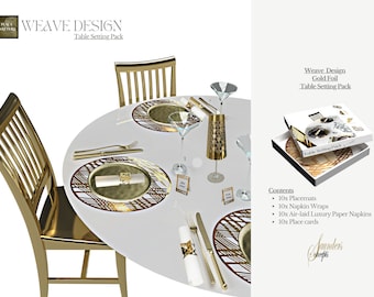 Gold Table Setting Pack For 10 People (Details of contents listed in description)