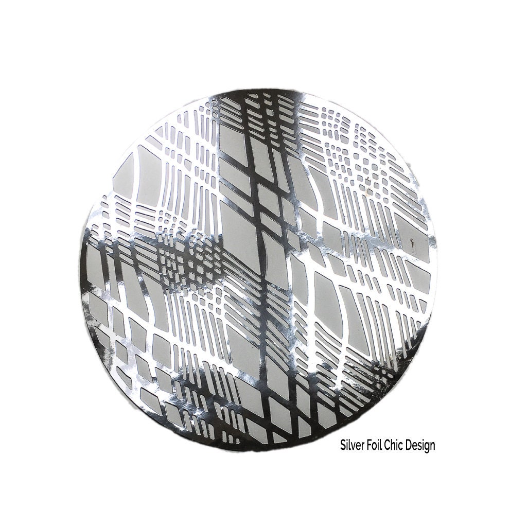Silver Placemats Wedding Placemats Foil Chic Design Round Etsy