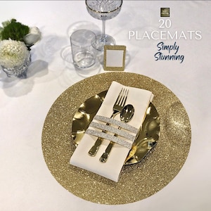Gold Glitter Placemats (Pack of 20)