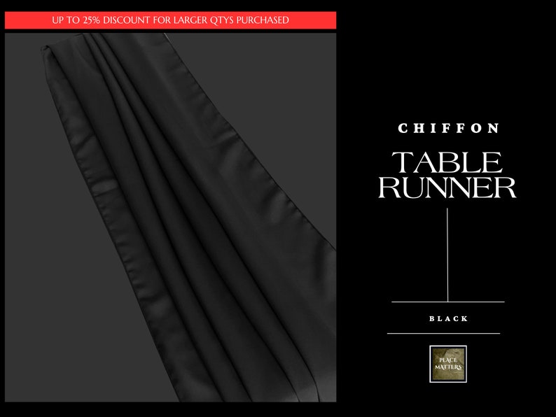 Black Chiffon Table Runner image 5