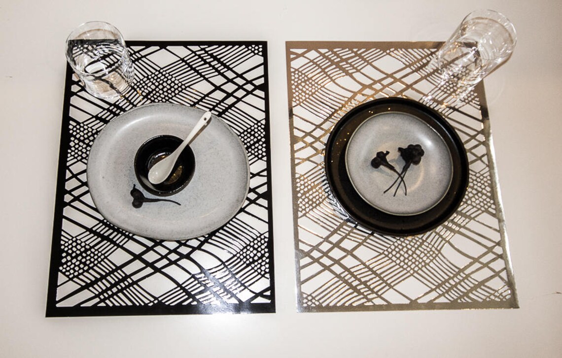 Black PlacematsSold in packs of 20 Foil Placemats Elegant Etsy