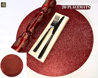 Wedding Charger Plates Wedding Placemats,Round Red, Christmas Chargers, Christmas Decorations (Sold in packs of 20)