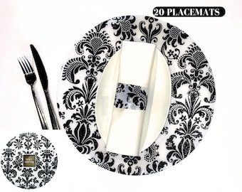 Black Wedding Charger Plates. Wedding Placemats, Black Charger Plate Bulk, Sold in Packs of 20