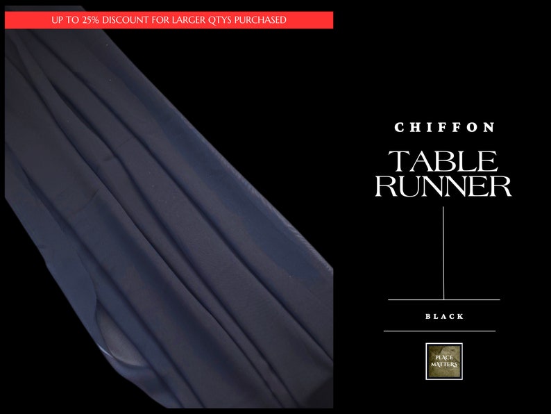 Black Chiffon Table Runner image 4