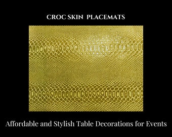 Placemats Faux Crocodile Skin, Rectangle Placemats, Wedding Chargers, Wedding Decorations (Sold in packs of 20) Placemats