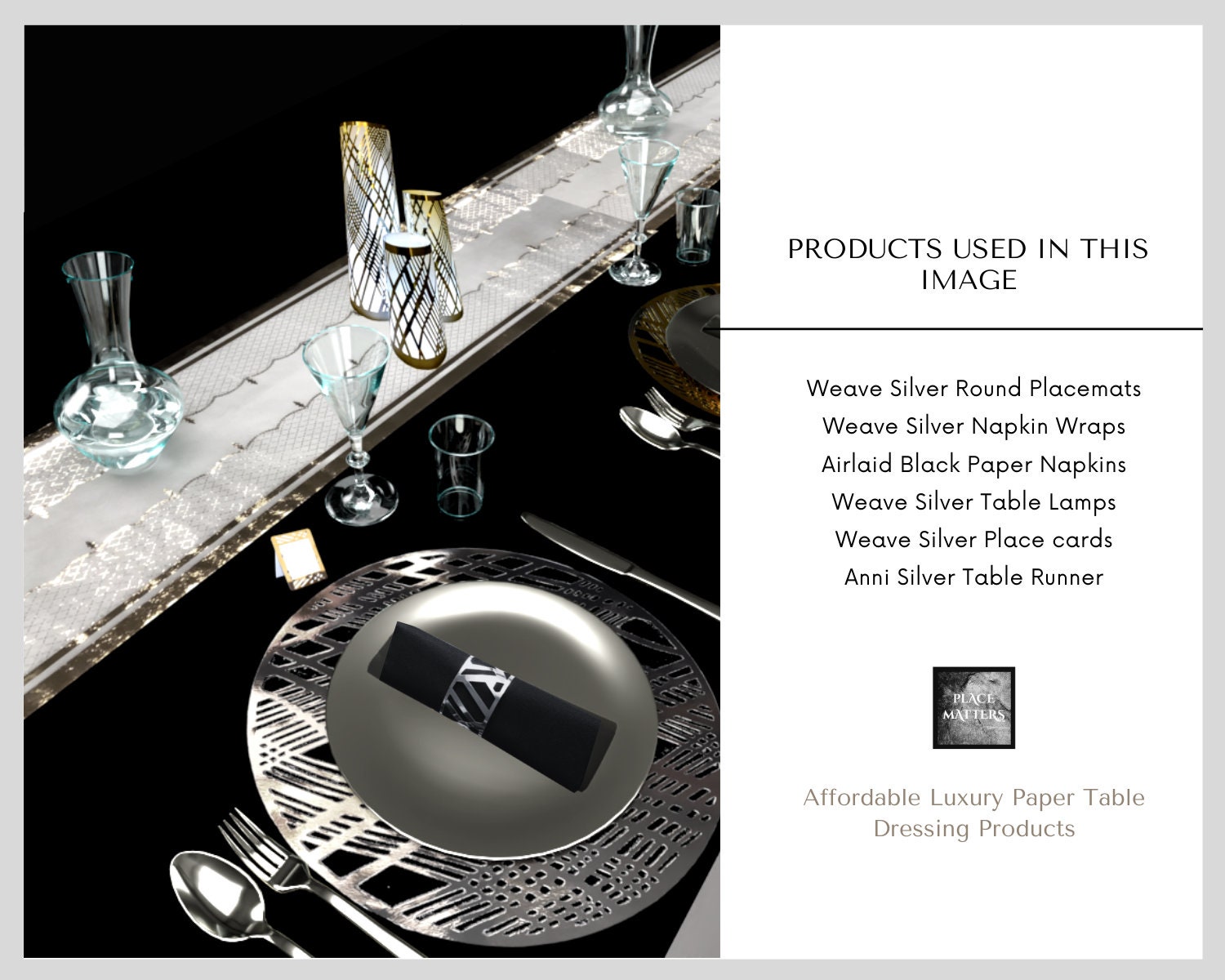 Silver Foil Placemats pack of 20 Excellent Quality Etsy Australia