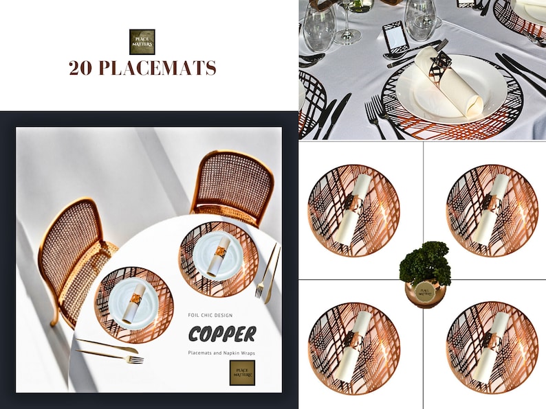 Copper Foil Placemats. Pack of 20 zdjęcie 3