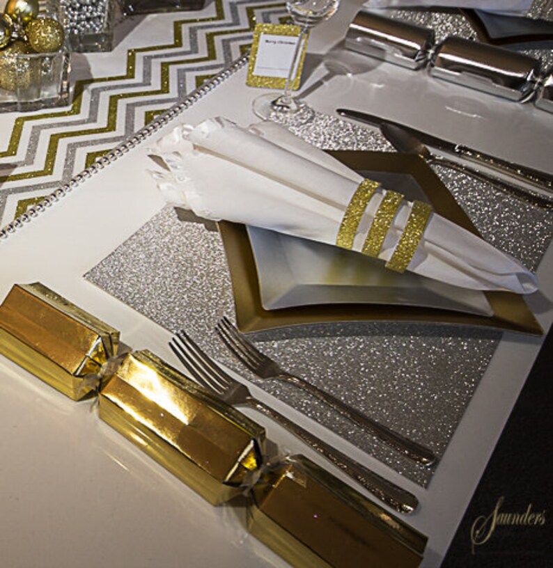 Wedding Placematssilver Glitter Rectangle Placemats Wedding Etsy UK