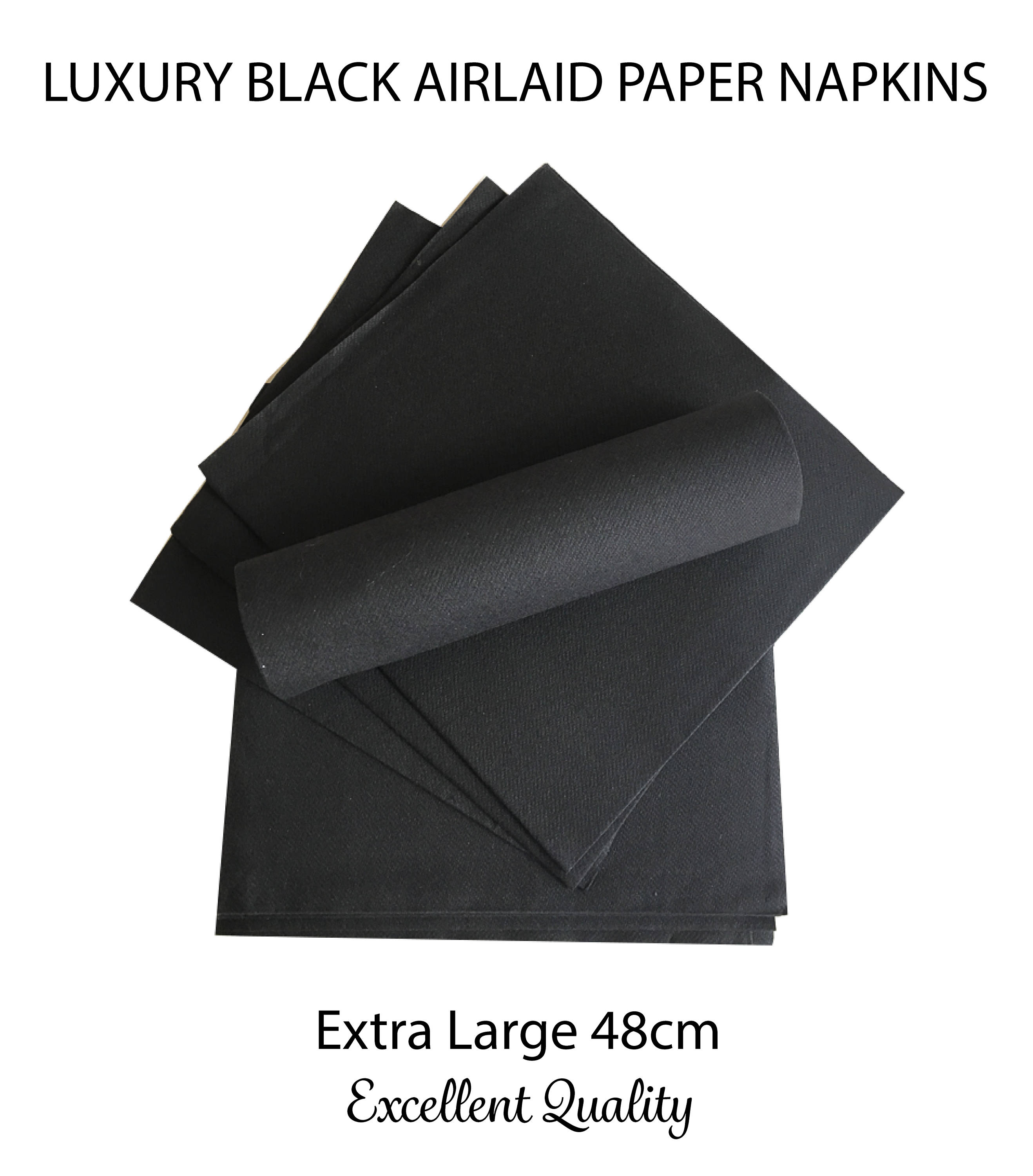 20 Black Paper Napkins Extra Large Excellent Quality Etsy Canada