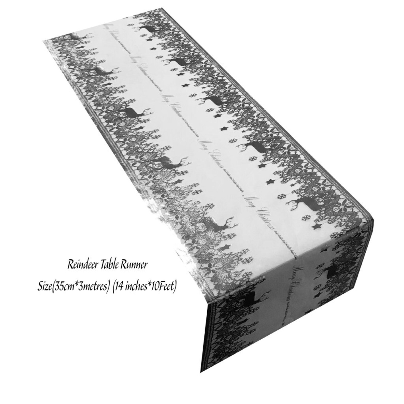 Christmas Table Runners, Silver Table Runner,, Size35cm X 3 Mts 14x 10