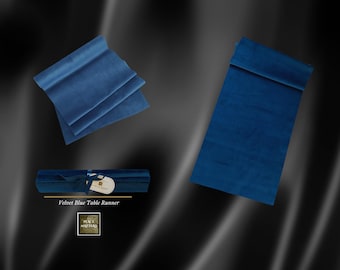 Blue Velvet Table Runner, Table Runners,Size:(28cm*2.5mts) Luxury