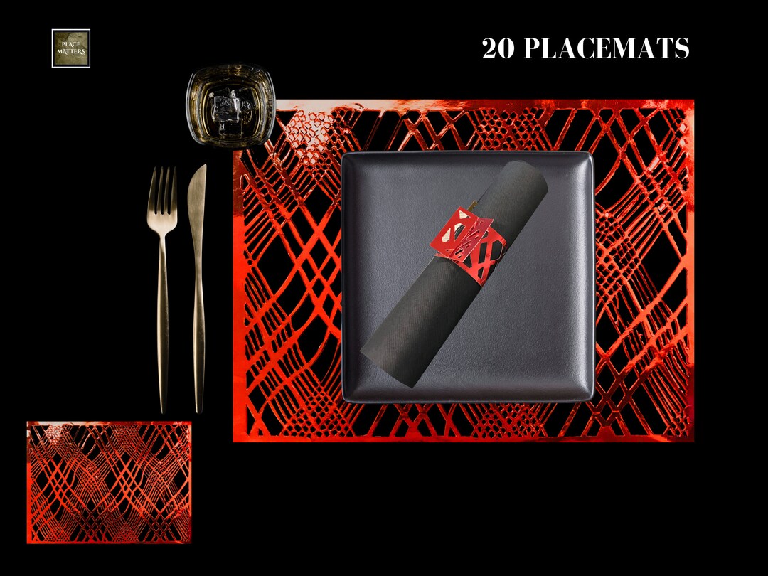 Christmas Placemats Red Rectangle Placemats Wholesale Xmas Etsy