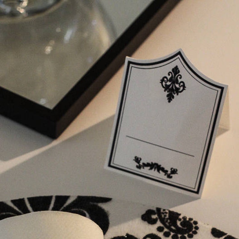 Black Place Cards Elegance Design PACKS OF 20 - Etsy