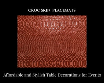 Placemats Faux Crocodile Skin, Rectangle Placemats, Wedding Chargers, Wedding Decorations (Sold in packs of 20) Placemats