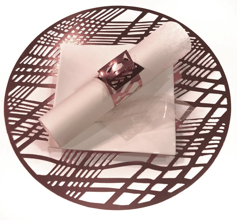 Bruiloft Placemats Round Rose Gold Wedding Placemats Wedding Etsy